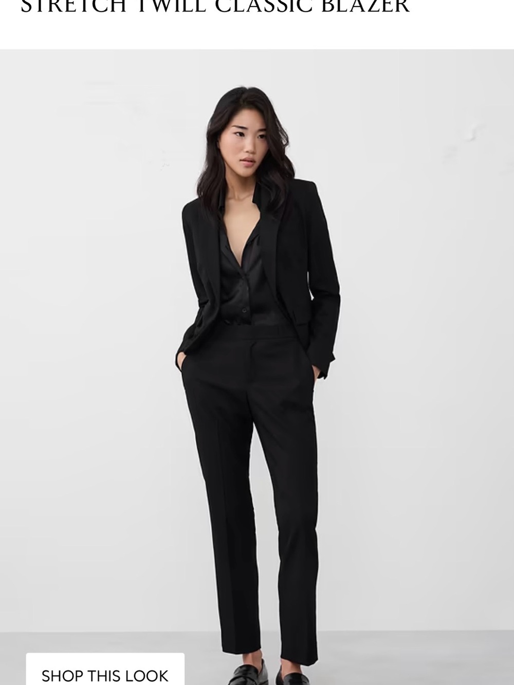 Banana Republic Black Tailored Stretch Blazer